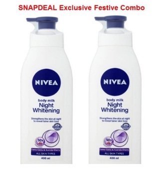 India Desire : Buy Nivea Smooth Milk Body Lotion 400ml + Night Whitening Body Lotion At Rs 345 From Snapdeal [MRP Rs 705]